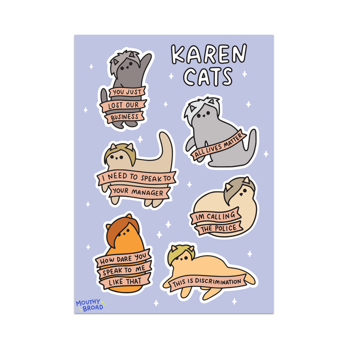 Karen Cats Sticker Sheet