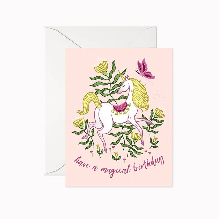 Garden Unicorn Birthday Card