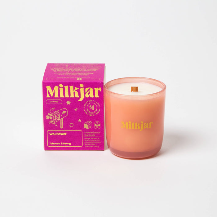 Milkjar Candle in Wallflower - Tobacco & Peony Coconut Soy Candle