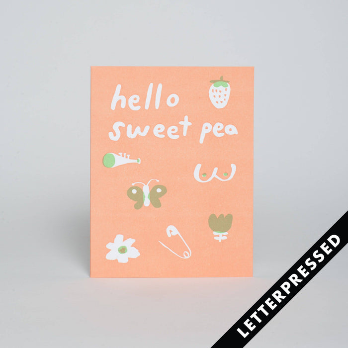 Sweetpea Baby Greeting Card | Newborn | Baby Shower
